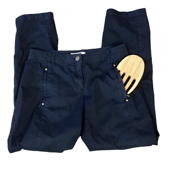 Chico's Black Cotton Spandex Black Chino Pant Zip Pocket Sz 000 XS/0 #287i - Picture 5 of 9